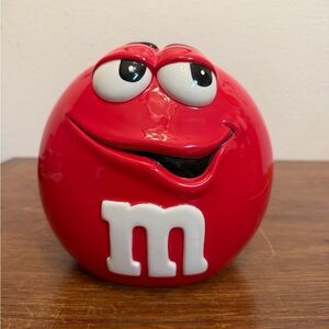 Galerie 2003 Red M&M Ceramic Cookie Jar – Like New